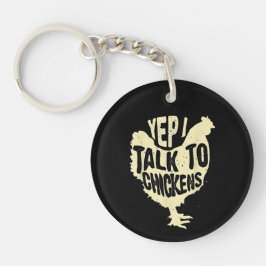 Grappig Ja Ik Praat Met Kippen Cadeau Cool Dier Fl Sleutelhanger