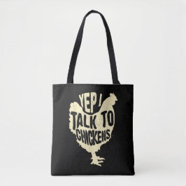 Grappig Ja Ik Praat Met Kippen Cadeau Cool Dier Fl Tote Bag