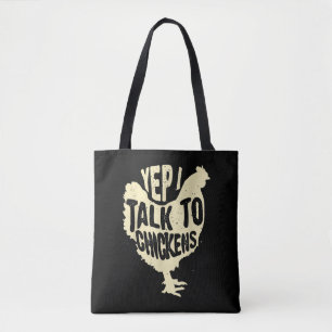 Grappig Ja Ik Praat Met Kippen Cadeau Cool Dier Fl Tote Bag