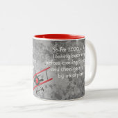 Grappig Jaar Joke Plane Moderne bewerkbare tekst Tweekleurige Koffiemok (Voorkant rechts)