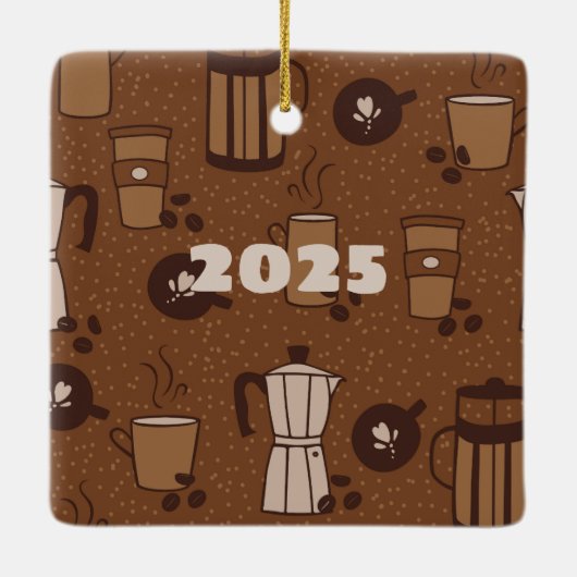 Grappig Jaar Koffie Kerst Ornament (Achterkant)