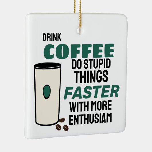 Grappig Jaar Koffie Kerst Ornament (Rechts)