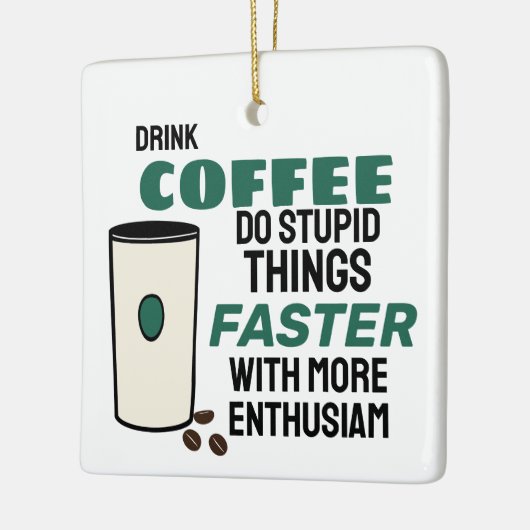 Grappig Jaar Koffie Kerst Ornament (Links)