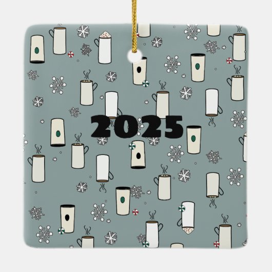 Grappig Jaar Koffie Kerst Ornament (Achterkant)