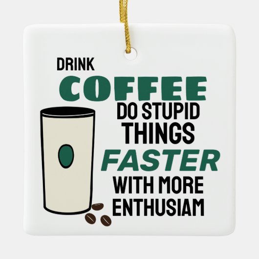 Grappig Jaar Koffie Kerst Ornament (Voorkant)