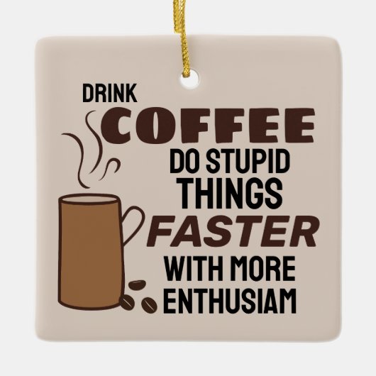 Grappig Jaar Koffie Kerst Ornament (Voorkant)