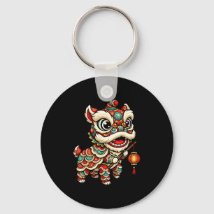 Grappig Jaar Leeuwendans Chinese Vuurpaard Sleutelhanger