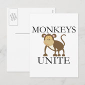 Grappig Jaar van de Aap "Monkeys Unite" Feestdagenkaart (Voorkant / Achterkant)