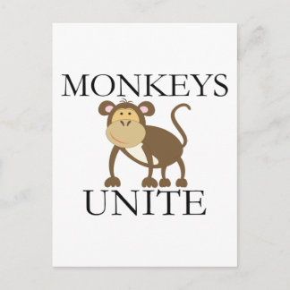 Grappig Jaar van de Aap "Monkeys Unite" Feestdagenkaart