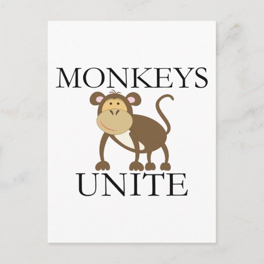 Grappig Jaar van de Aap "Monkeys Unite" Feestdagenkaart (Voorkant)