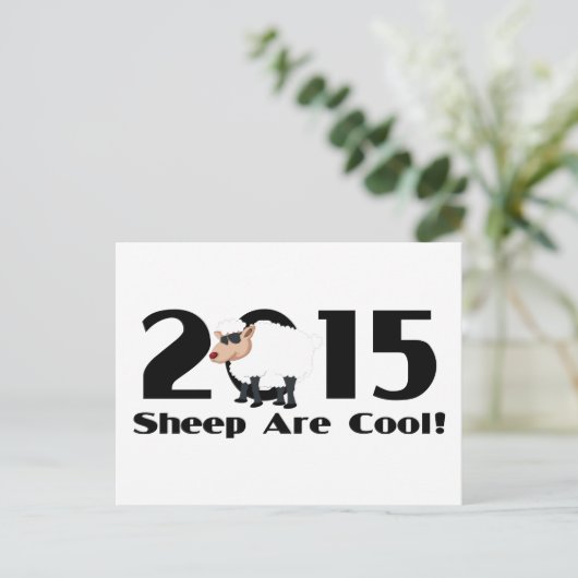 Grappig Jaar van de Schaap Ram Geit 2015 Feestdagenkaart (Staand voorkant)