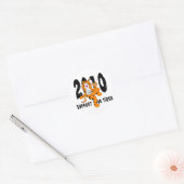 Grappig jaar van de tijger 2010 cadeau ronde sticker (Envelop)