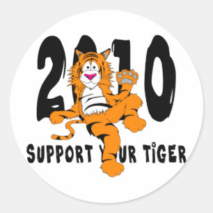 Grappig jaar van de tijger 2010 cadeau ronde sticker