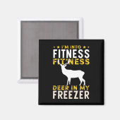 Grappig jachthert Ik ben van fitness hertenjager H Magneet (Voorkant / Achterkant)