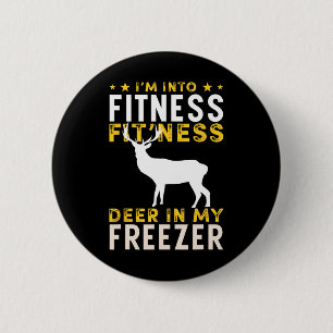 Grappig jachthert Ik ben van fitness hertenjager H Ronde Button 5,7 Cm
