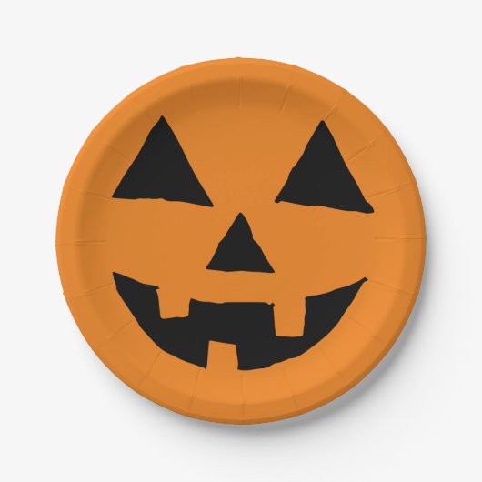 Grappig Jack O Lanter Halloween Art Simple Jack O Papieren Bordje (Voorkant)