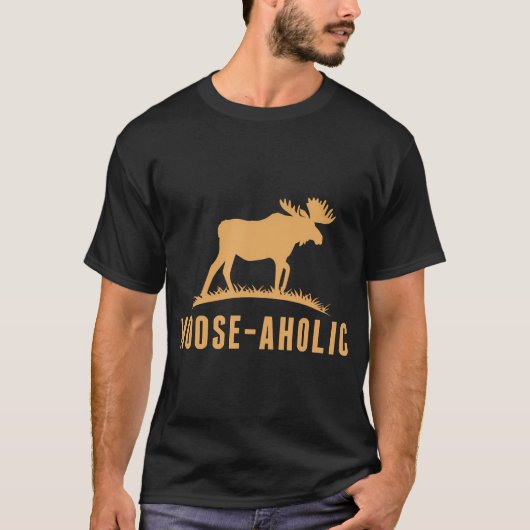 Grappig Jagen Graphic Moose-Aholic Vrouwen Mannen  T-shirt (Voorkant)