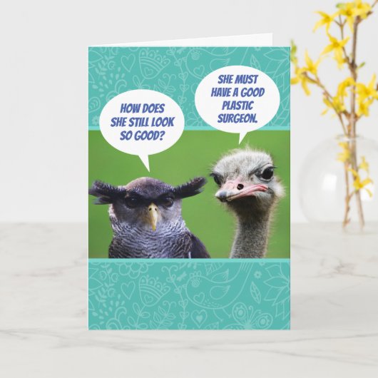 Grappig jaloezieke vogels als aanvulling op haar v kaart (Gele Bloem)