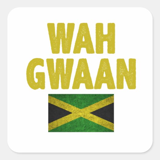 Grappig Jamaicaans gezegde, Jamaicaanse vlag Vierkante Sticker (Voorkant)