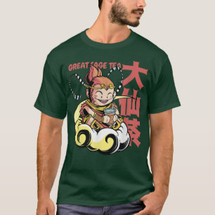 Grappig Japans aap Drink bubbelthee T-shirt