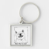 grappig japans akita met leuke glimlach sleutelhanger (Voorkant)