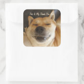 grappig japans akita met schattig alle gelegenhede vierkante sticker (Tas)