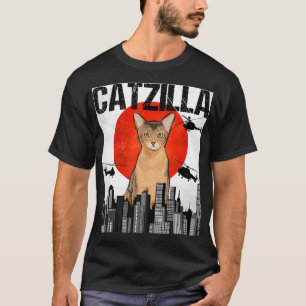 Grappig  Japans Catzilla Abyssiniaanse kat T-shirt