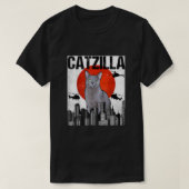 Grappig  Japans Catzilla Russisch blauw kat T-shirt (Design voorkant)