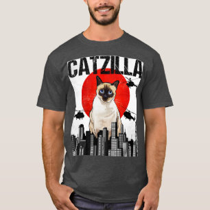 Grappig  Japans Catzilla Siamese kat T-shirt