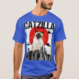 Grappig  Japans Catzilla Siamese kat T-shirt