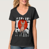 Grappig Japans Catzilla Sphynx Cat T-shirt (Voorkant)