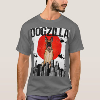 Grappig  Japans Dogzilla Belgium Malinoi T-shirt