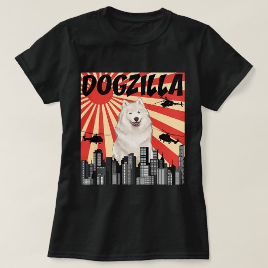 Grappig Japans Dogzilla Samoyed 13 T-shirt (Design voorkant)