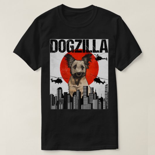 Grappig  Japans Dogzilla Skye Terrier T-shirt (Design voorkant)