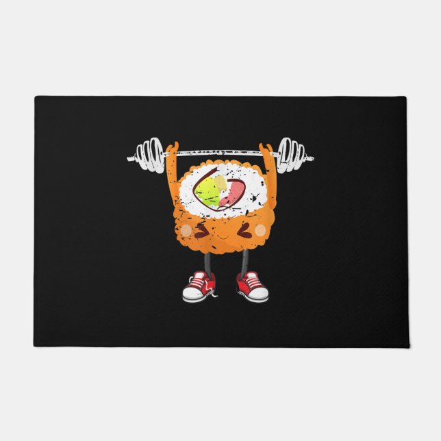 Grappig Japans eten Gym Weightlift Gift T-Shirt Deurmat (Voorkant)