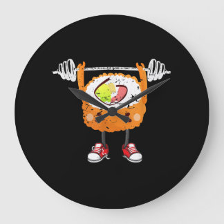 Grappig Japans eten Gym Weightlift Gift T-Shirt Grote Klok