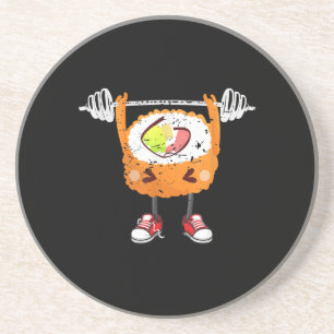 Grappig Japans eten Gym Weightlift Gift T-Shirt Zandsteen Onderzetter