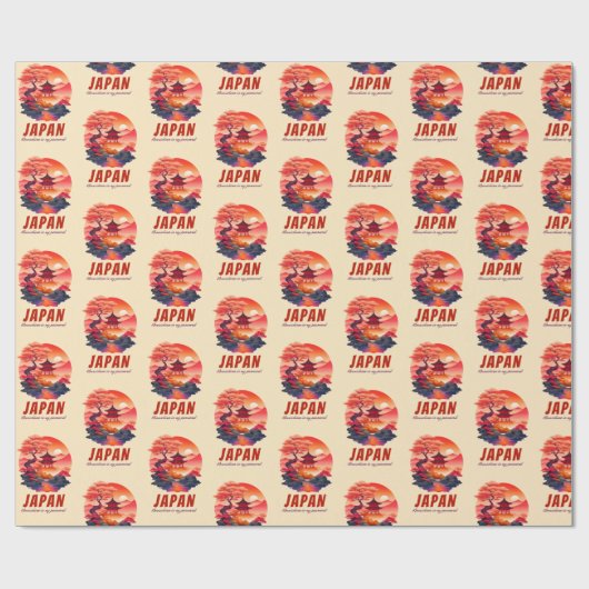 Grappig Japans Humor Sunset Landscape Landschap Cadeaupapier (Vlak)