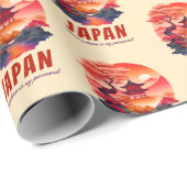 Grappig Japans Humor Sunset Landscape Landschap Cadeaupapier (Rol Hoek)