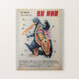 Grappig Japans Kaiju anatomie diagram Legpuzzel