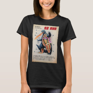 Grappig Japans Kaiju anatomie diagram T-shirt