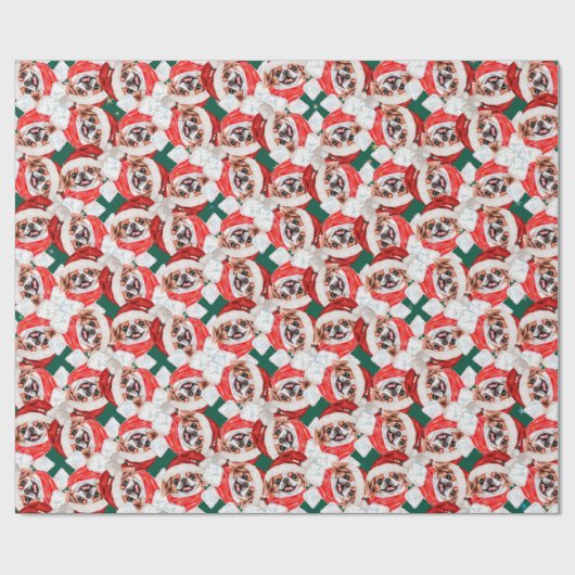 Grappig Japans kerstpatroon Cadeaupapier (Vlak)