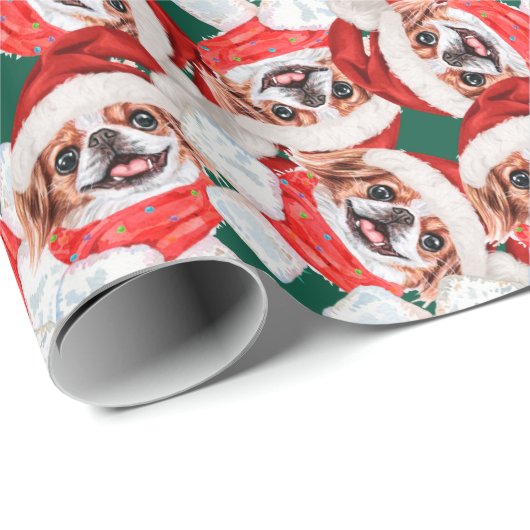 Grappig Japans kerstpatroon Cadeaupapier (Rol Hoek)