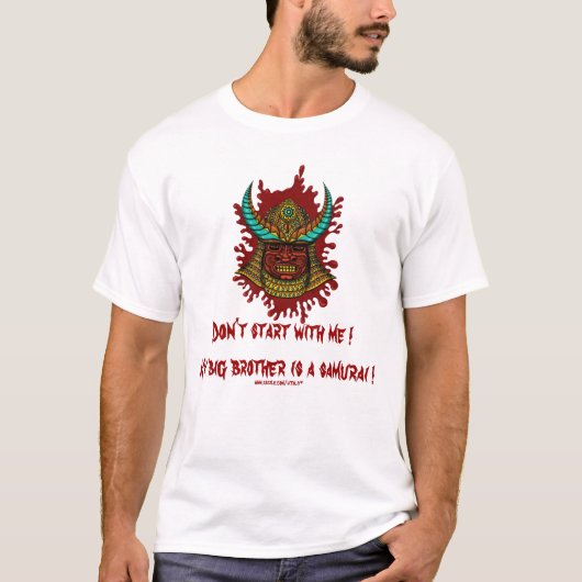 Grappig Japans samurai t-shirt design (Voorkant)
