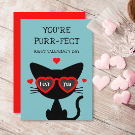 Grappig, je bent Purr-fect Gelukkige Valentijnsdag Feestdagenkaart