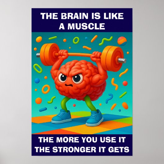 Grappig Je Brein Is Als Een Spier Poster (Voorkant)