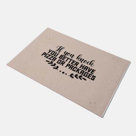 Grappig, je kunt beter Pizza of Pakketten hebben,  Deurmat (Schuin)