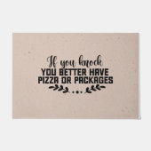 Grappig, je kunt beter Pizza of Pakketten hebben,  Deurmat (Voorkant)