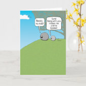 Grappig je Rock Little Boulder Kaart (Gele Bloem)