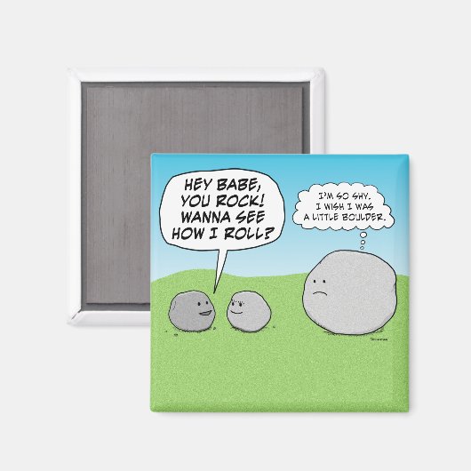 Grappig je Rock Little Boulder Koelkast Magnet (Voorkant / Achterkant)